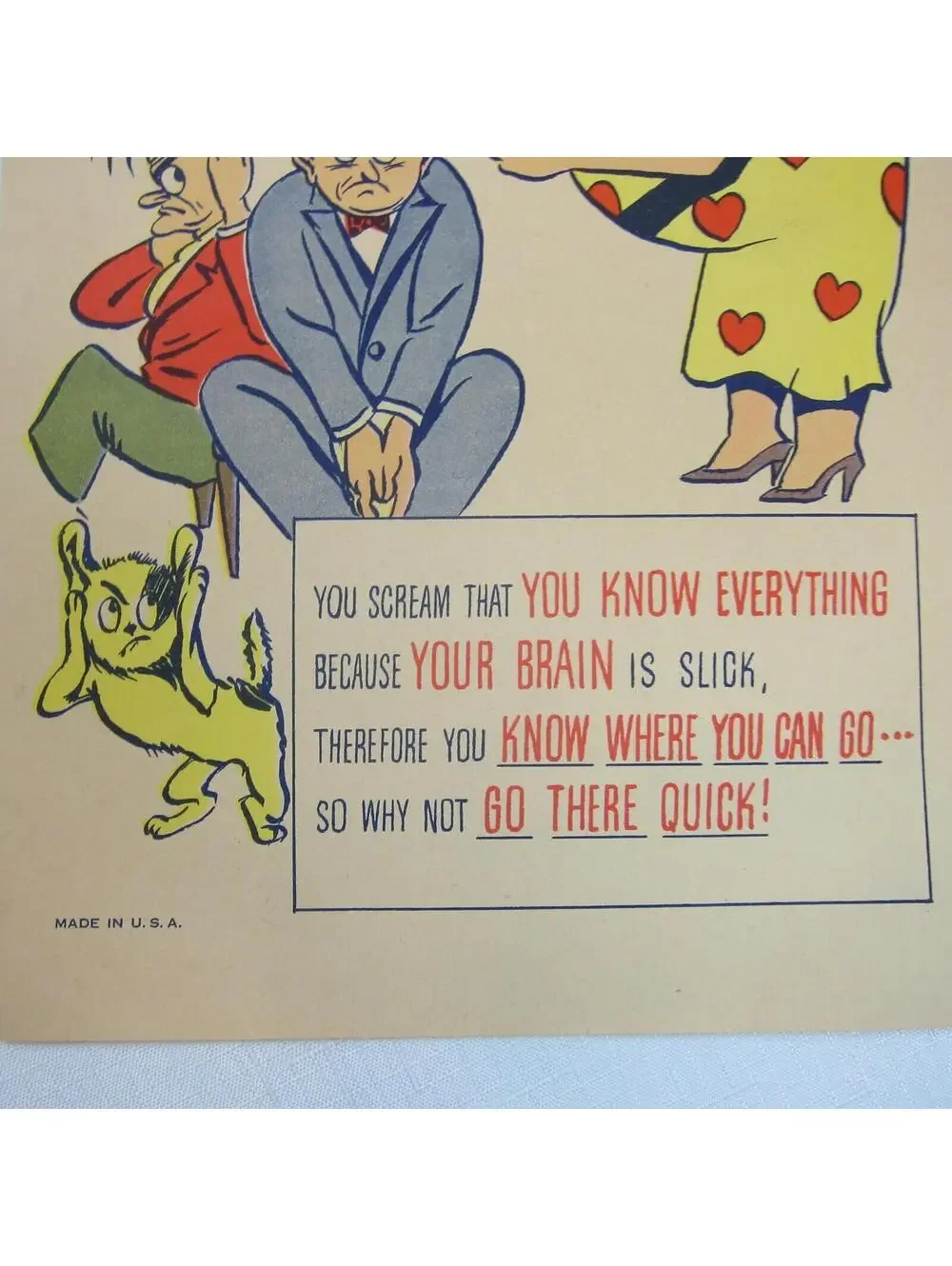 Vintage Vinegar Valentine NOSE IT ALL Penny Dreadful Sarcasm Insult Ephemera